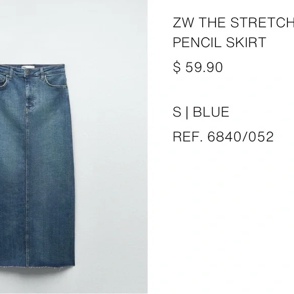 Zara Blue Denim Maxi Skirt - Picture 2 of 2